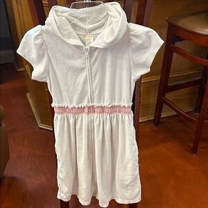 Gymboree White Hooded Coverup with Pink Accent